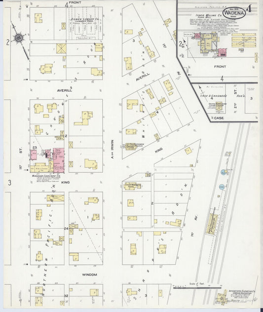 Sanborn Fire Insurance Map from Wadena, Wadena County, Minnesota (1909), Sheet #0004 - Historic Sanborn Fire Insurance Map Print, vintage old map wall art, antique decor, genealogy gift, Minnesota Minnesota map