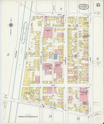 Sanborn Fire Insurance Map from Cohoes, Albany County, New York (1910), Sheet #0015 - Complete Map Set gallery image, historic Sanborn map, vintage wall art, New York New York