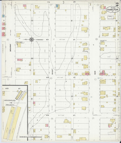 Sanborn Fire Insurance Map from Hamilton, Hancock County, Illinois (1912), Sheet #0002 - Historic Sanborn Fire Insurance Map Print, vintage old map wall art, antique decor, genealogy gift, Illinois Illinois map