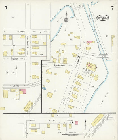 Sanborn Fire Insurance Map from Fort Edward, Washington County, New York (1924), Sheet #0007 - Complete Map Set gallery image, historic Sanborn map, vintage wall art, New York New York