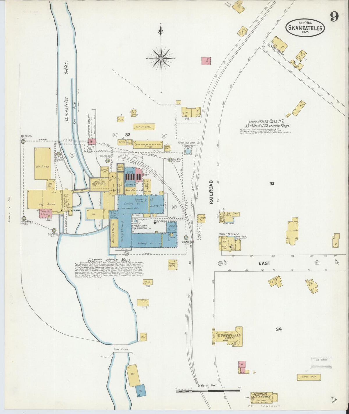 Sanborn Fire Insurance Map from Skaneateles, Onondaga County, New York (1904), Sheet #0009 - Complete Map Set gallery image, historic Sanborn map, vintage wall art, New York New York