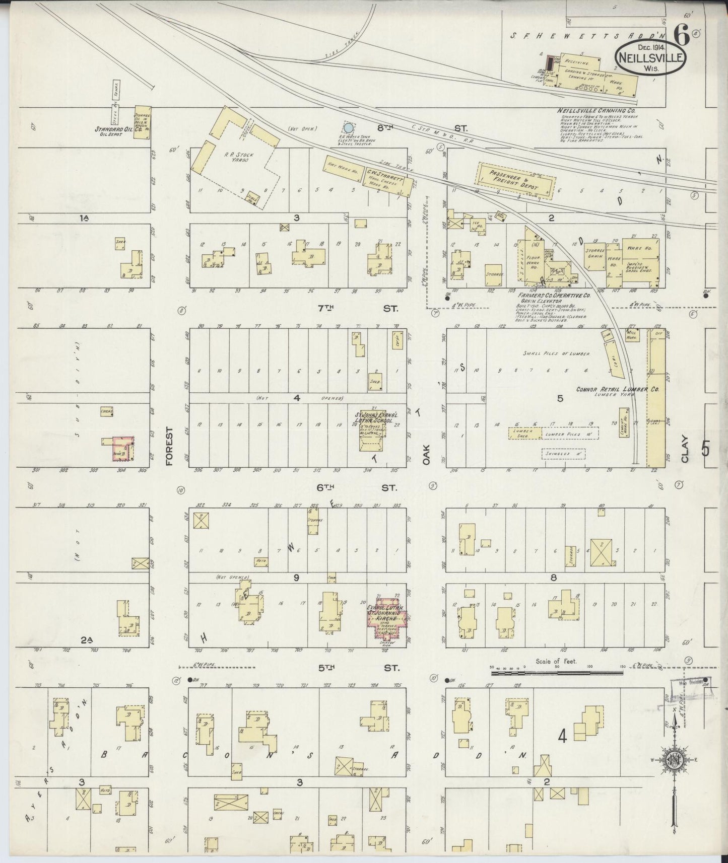 Sanborn Fire Insurance Map from Neillsville, Clark County, Wisconsin (1914), Sheet #0006 - Complete Map Set gallery image, historic Sanborn map, vintage wall art, Wisconsin Wisconsin