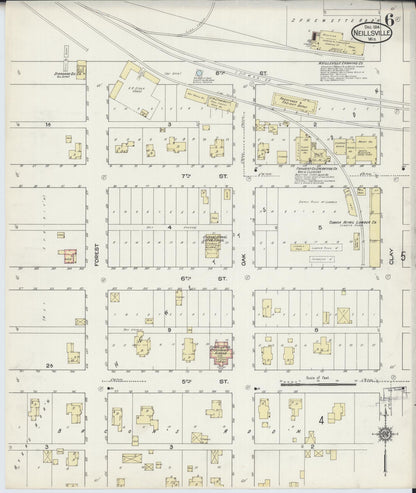 Sanborn Fire Insurance Map from Neillsville, Clark County, Wisconsin (1914), Sheet #0006 - Complete Map Set gallery image, historic Sanborn map, vintage wall art, Wisconsin Wisconsin