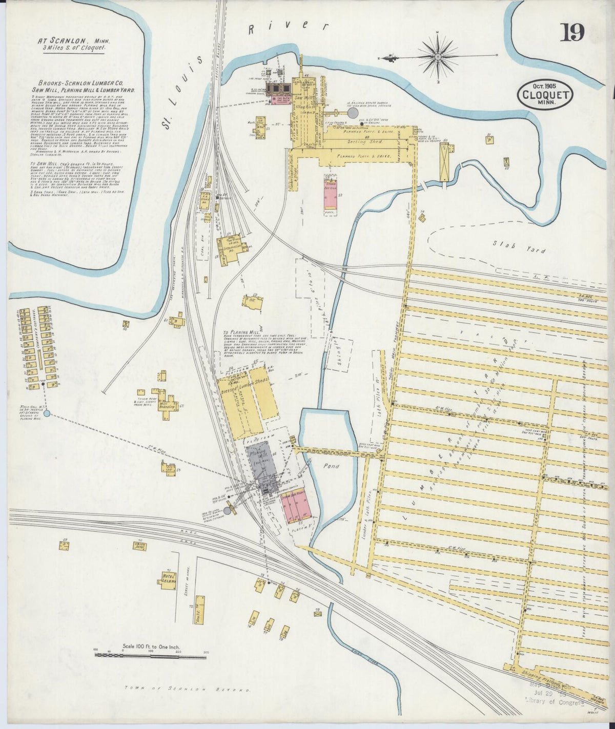 Sanborn Fire Insurance Map from Cloquet, Carlton County, Minnesota (1905), Sheet #0019 - Complete Map Set gallery image, historic Sanborn map, vintage wall art, Minnesota Minnesota