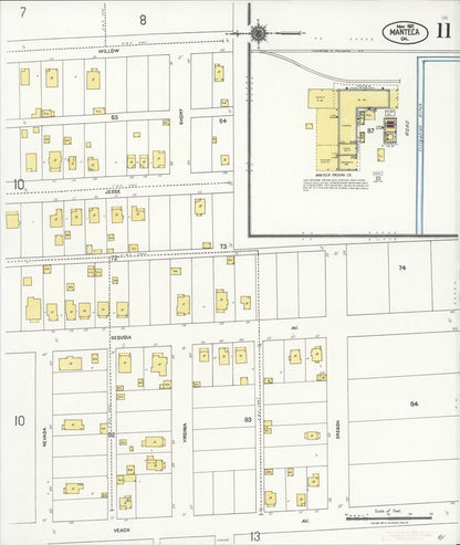 Sanborn Fire Insurance Map from Manteca, San Joaquin County, California (1921), Sheet #0011 - Complete Map Set gallery image, historic Sanborn map, vintage wall art, California California