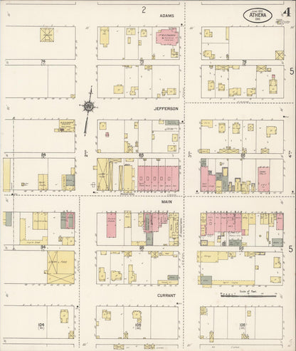 Sanborn Fire Insurance Map from Athena, Umatilla County, Oregon (1910), Sheet #0004 - Complete Map Set gallery image, historic Sanborn map, vintage wall art, Oregon Oregon