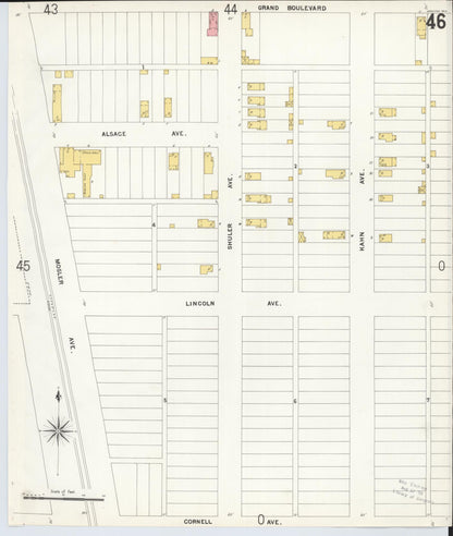 Sanborn Fire Insurance Map from Hamilton, Butler County, Ohio (1899), Sheet #0046 - Historic Sanborn Fire Insurance Map Print, vintage old map wall art, antique decor, genealogy gift, Ohio Ohio map
