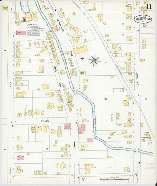 Sanborn Fire Insurance Map from Mount Sterling, Montgomery County, Kentucky (1908), Sheet #0011 - Historic Sanborn Fire Insurance Map Print, vintage old map wall art, antique decor, genealogy gift, Kentucky Kentucky map