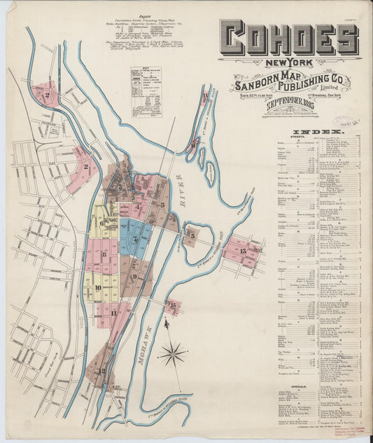 Sanborn Fire Insurance Map from Cohoes, Albany County, New York. (1885) – Historic Sanborn Fire Insurance Map Print