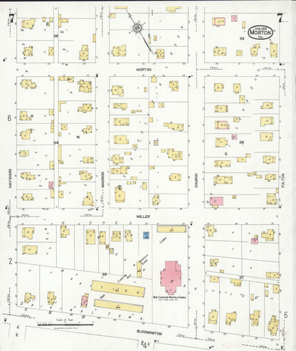 Sanborn Fire Insurance Map from Morton, Tazewell County, Illinois (1926), Sheet #0007 - Historic Sanborn Fire Insurance Map Print, vintage old map wall art, antique decor, genealogy gift, Illinois Illinois map