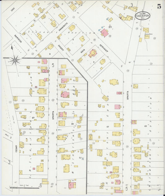 Sanborn Fire Insurance Map from Chester, Randolph County, Illinois (1906), Sheet #0005 - Historic Sanborn Fire Insurance Map Print, vintage old map wall art, antique decor, genealogy gift, Illinois Illinois map