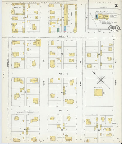 Sanborn Fire Insurance Map from Cisco, Eastland County, Texas (1902), Sheet #0002 - Complete Map Set gallery image, historic Sanborn map, vintage wall art, Texas Texas