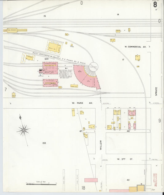 Sanborn Fire Insurance Map from Anaconda, Deer Lodge County, Montana (1903), Sheet #0008 - Historic Sanborn Fire Insurance Map Print, vintage old map wall art, antique decor, genealogy gift, Montana Montana map