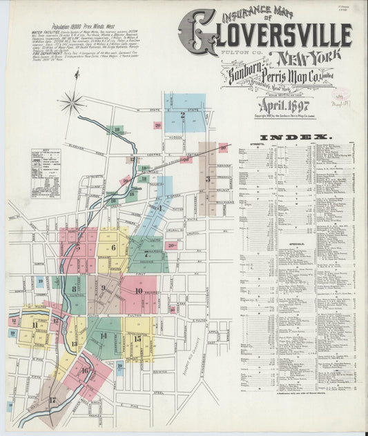 Sanborn Fire Insurance Map from Gloversville, Fulton County, New York. (1897) – Historic Sanborn Fire Insurance Map Print