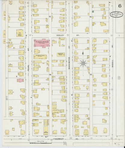 Sanborn Fire Insurance Map from Oil City, Venango County, Pennsylvania (1895), Sheet #0006 - Historic Sanborn Fire Insurance Map Print, vintage old map wall art, antique decor, genealogy gift, Pennsylvania Pennsylvania map