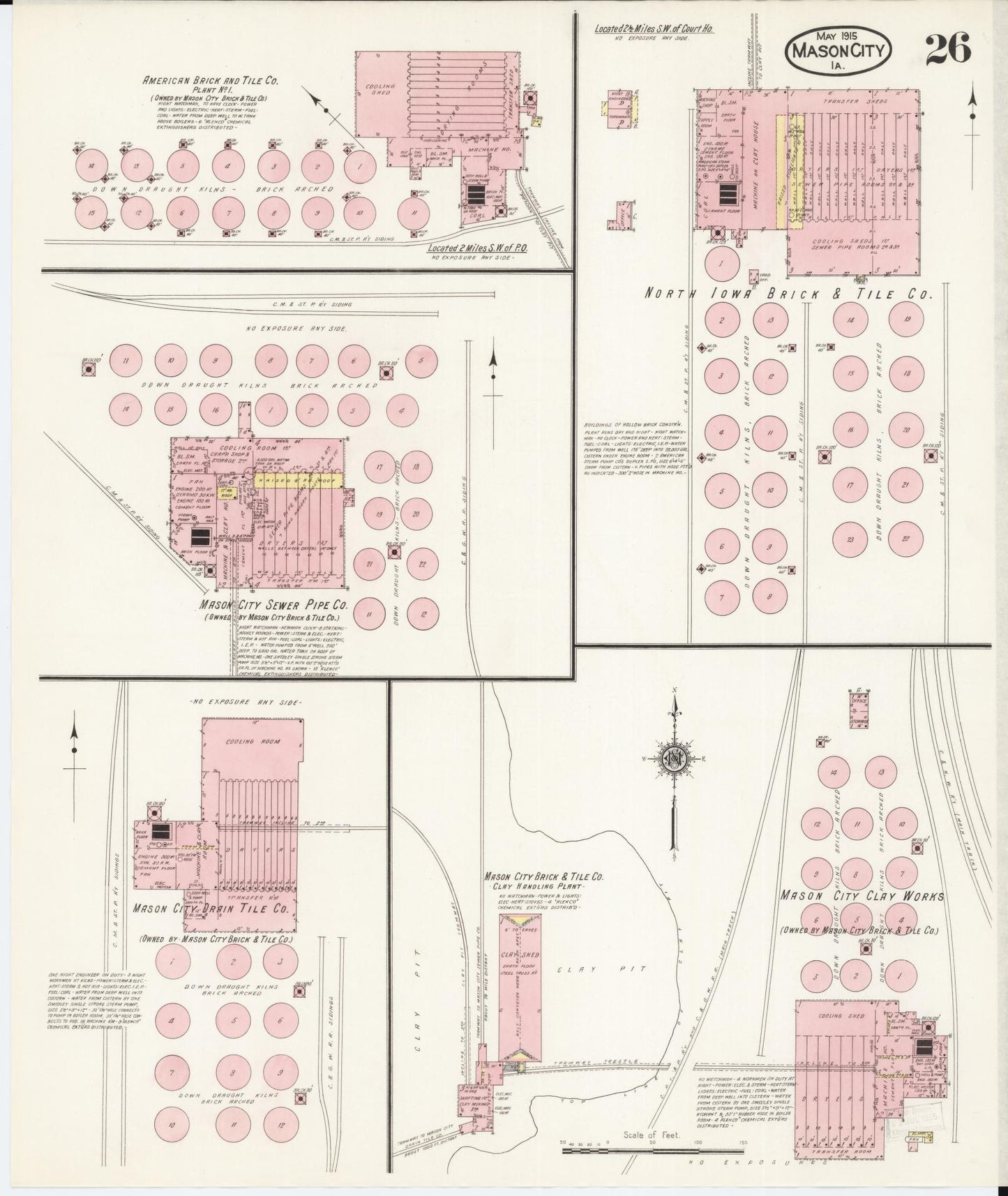 Sanborn Fire Insurance Map from Mason City, Cerro Gordo County, Iowa (1915), Sheet #0026 - Historic Sanborn Fire Insurance Map Print