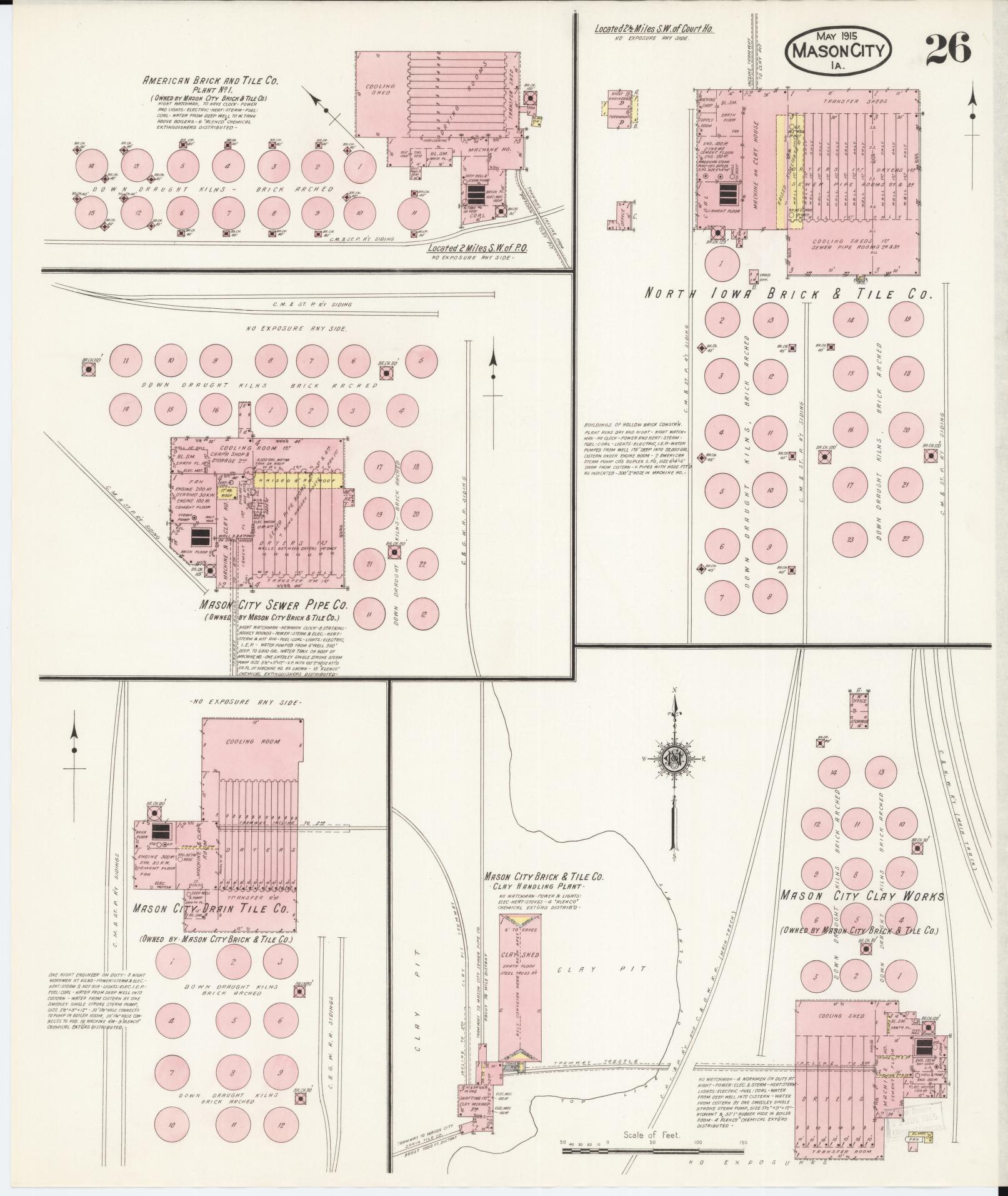 Sanborn Fire Insurance Map from Mason City, Cerro Gordo County, Iowa (1915), Sheet #0026 - Historic Sanborn Fire Insurance Map Print