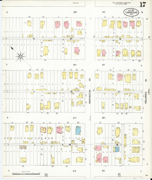 Sanborn Fire Insurance Map from Las Vegas, San Miguel County, New Mexico (1902), Sheet #0017 - Historic Sanborn Fire Insurance Map Print, vintage old map wall art, antique decor, genealogy gift, New Mexico New Mexico map