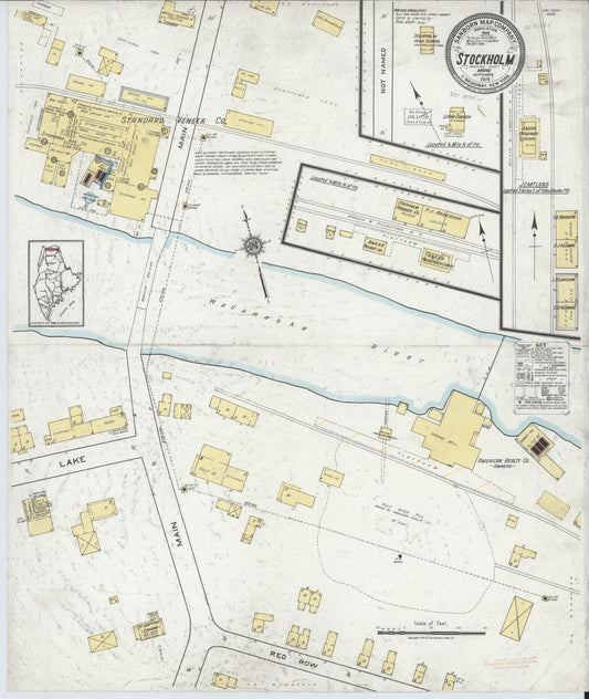 Sanborn Fire Insurance Map from Stockholm, Aroostook County, Maine (1919), Sheet #0001 - Historic Sanborn Fire Insurance Map Print, vintage old map wall art, antique decor, genealogy gift, Maine Maine map