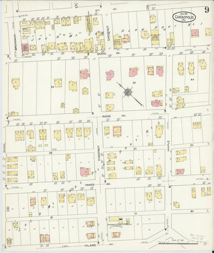 Sanborn Fire Insurance Map from Coraopolis, Allegheny County, Pennsylvania (1911), Sheet #0009 - Historic Sanborn Fire Insurance Map Print, vintage old map wall art, antique decor, genealogy gift, Pennsylvania Pennsylvania map
