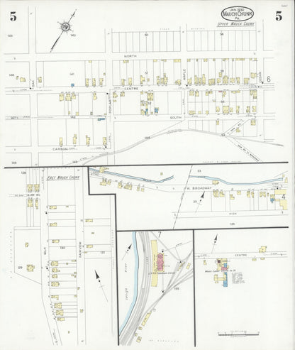 Sanborn Fire Insurance Map from Mauch Chunk, Carbon County, Pennsylvania (1930), Sheet #0005 - Complete Map Set gallery image, historic Sanborn map, vintage wall art, Pennsylvania Pennsylvania