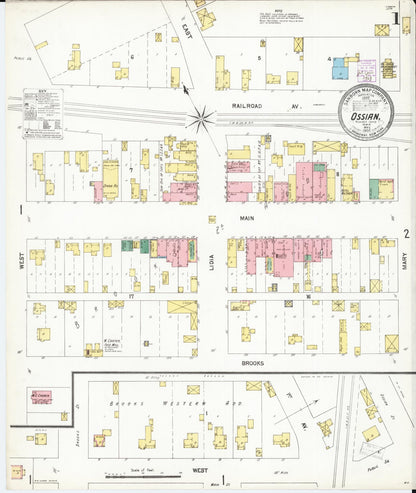 Sanborn Fire Insurance Map from Ossian, Winneshiek County, Iowa (1902), Sheet #0001 - Historic Sanborn Fire Insurance Map Print