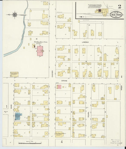 Sanborn Fire Insurance Map from New Paris, Preble County, Ohio (1911), Sheet #0002 - Complete Map Set gallery image, historic Sanborn map, vintage wall art, Ohio Ohio