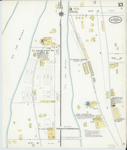 Sanborn Fire Insurance Map from Durango, La Plata County, Colorado (1910), Sheet #0013 - Complete Map Set gallery image, historic Sanborn map, vintage wall art, Colorado Colorado
