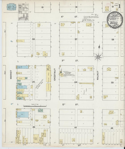 Sanborn Fire Insurance Map from Baird, Callahan County, Texas (1891), Sheet #0001 - Historic Sanborn Fire Insurance Map Print, vintage old map wall art, antique decor, genealogy gift, Texas Texas map