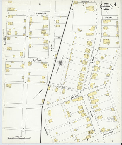 Sanborn Fire Insurance Map from Mahaffly, Clearfield County, Pennsylvania (1910), Sheet #0004 - Complete Map Set gallery image, historic Sanborn map, vintage wall art, Pennsylvania Pennsylvania
