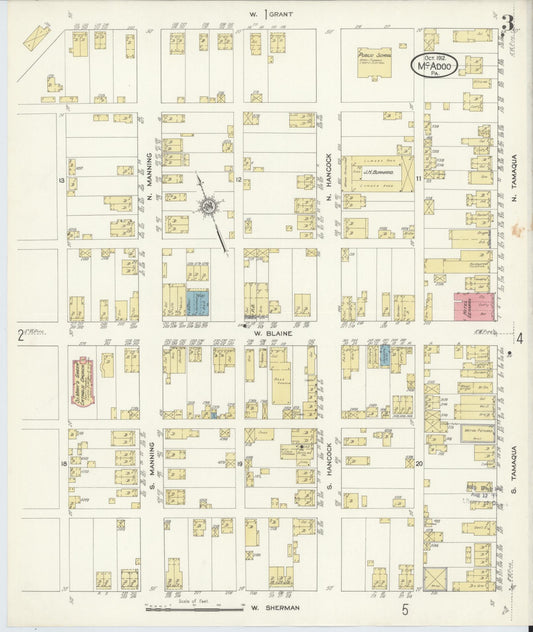 Sanborn Fire Insurance Map from McAdoo, Schuylkill County, Pennsylvania (1912), Sheet #0003 - Historic Sanborn Fire Insurance Map Print, vintage old map wall art, antique decor, genealogy gift, Pennsylvania Pennsylvania map
