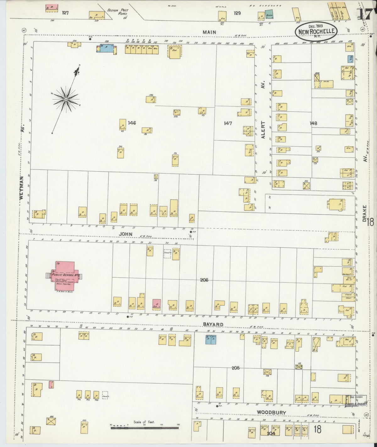 Sanborn Fire Insurance Map from New Rochelle, Westchester County, New York (1903), Sheet #0017 - Complete Map Set gallery image, historic Sanborn map, vintage wall art, New York New York