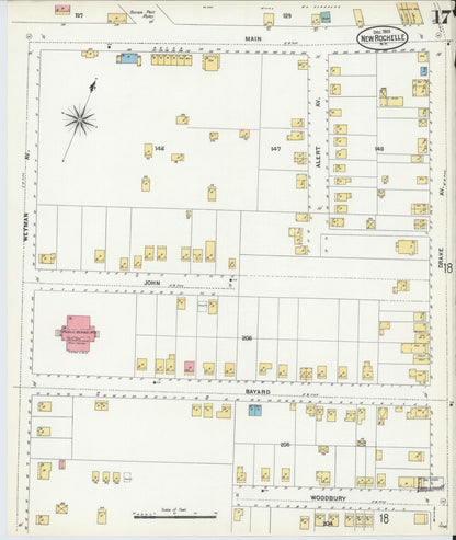 Sanborn Fire Insurance Map from New Rochelle, Westchester County, New York (1903), Sheet #0017 - Complete Map Set gallery image, historic Sanborn map, vintage wall art, New York New York