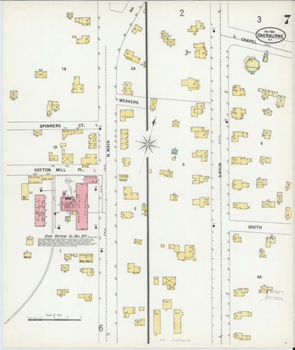 Sanborn Fire Insurance Map from Sherburne, Chenango County, New York (1900), Sheet #0007 - Historic Sanborn Fire Insurance Map Print, vintage old map wall art, antique decor, genealogy gift, New York New York map
