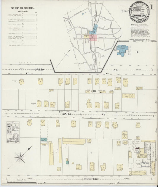 Sanborn Fire Insurance Map from Madison, Morris County, New Jersey. (1892) – Historic Sanborn Fire Insurance Map Print