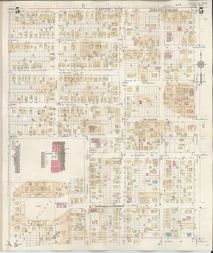 Sanborn Fire Insurance Map from Seminole, Seminole County, Oklahoma (1949), Sheet #0005 - Complete Map Set gallery image, historic Sanborn map, vintage wall art, Oklahoma Oklahoma