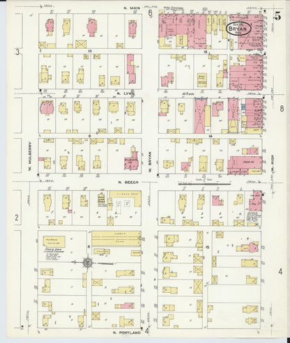 Sanborn Fire Insurance Map from Bryan, Williams County, Ohio (1911), Sheet #0005 - Historic Sanborn Fire Insurance Map Print, vintage old map wall art, antique decor, genealogy gift, Ohio Ohio map
