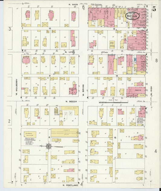 Sanborn Fire Insurance Map from Bryan, Williams County, Ohio (1911), Sheet #0005 - Historic Sanborn Fire Insurance Map Print, vintage old map wall art, antique decor, genealogy gift, Ohio Ohio map