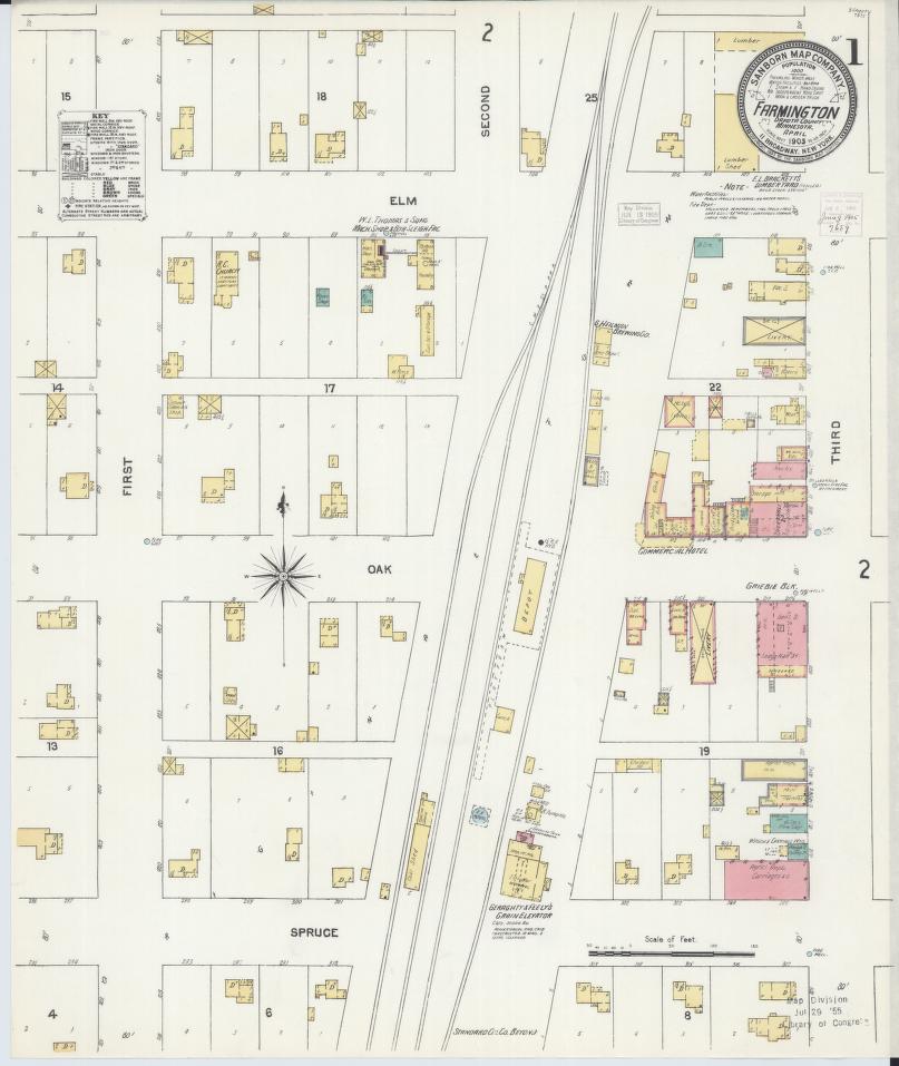 Sanborn Fire Insurance Map from Farmington, Dakota County, Minnesota. (1905) – Map View