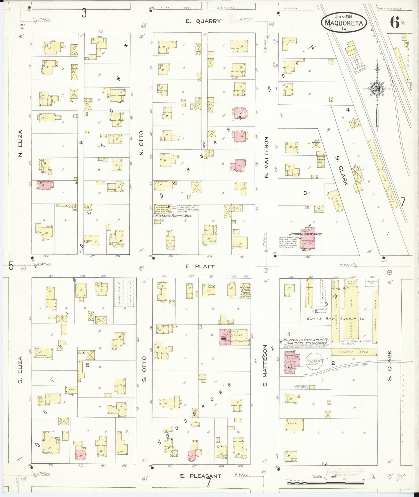 Sanborn Fire Insurance Map from Maquoketa, Jackson County, Iowa (1914), Sheet #0006 - Historic Sanborn Fire Insurance Map Print
