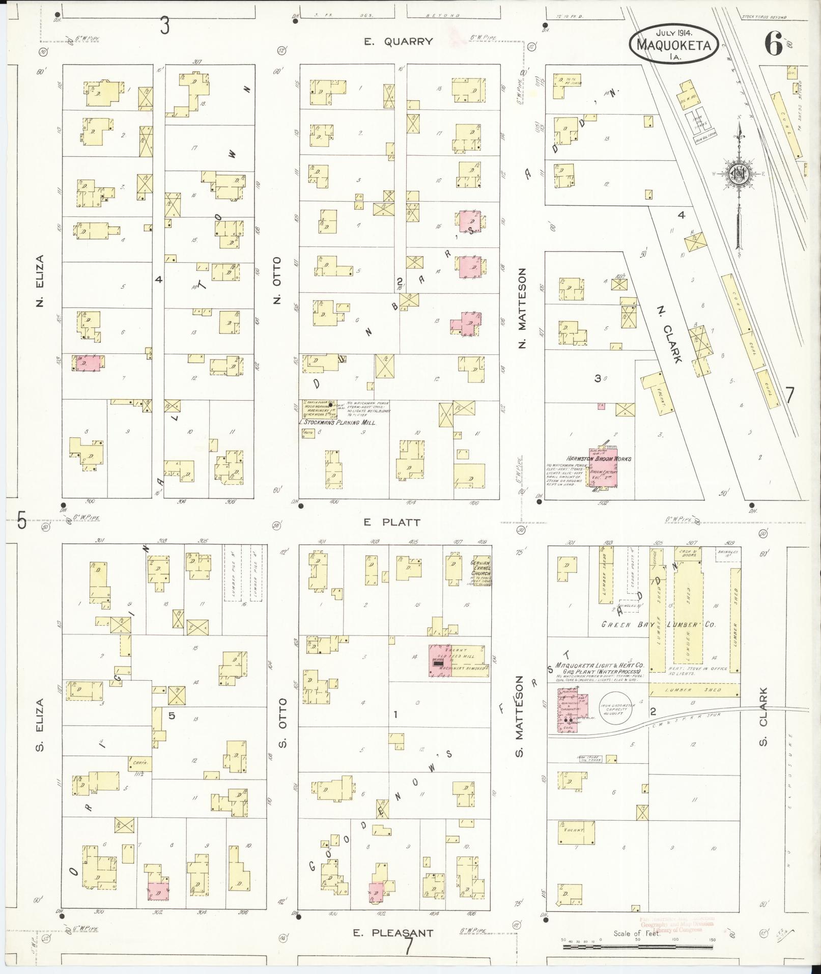 Sanborn Fire Insurance Map from Maquoketa, Jackson County, Iowa (1914), Sheet #0006 - Historic Sanborn Fire Insurance Map Print