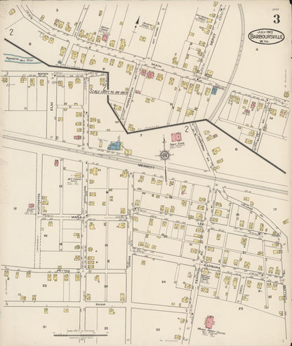 Sanborn Fire Insurance Map from Barboursville, Cabell County, West Virginia (1922), Sheet #0003 - Complete Map Set gallery image, historic Sanborn map, vintage wall art, West Virginia West Virginia