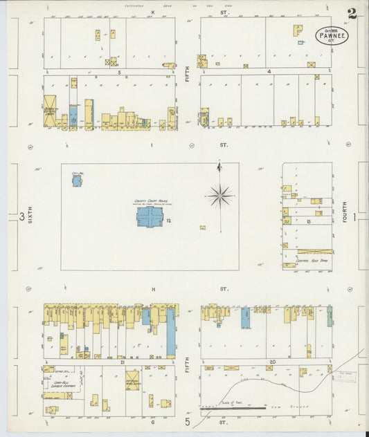 Sanborn Fire Insurance Map from Pawnee, Pawnee County, Oklahoma (1898), Sheet #0002 - Historic Sanborn Fire Insurance Map Print, vintage old map wall art, antique decor, genealogy gift, Oklahoma Oklahoma map