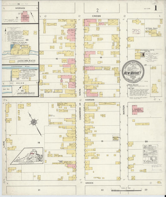Sanborn Fire Insurance Map from New Market, Shenandoah County, Virginia. (1915) – Historic Sanborn Fire Insurance Map Print