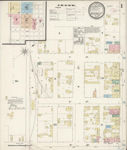 Sanborn Fire Insurance Map from Deer Lodge, Powell County, Montana (1888), Sheet #0001 - Complete Map Set gallery image, historic Sanborn map, vintage wall art, Montana Montana