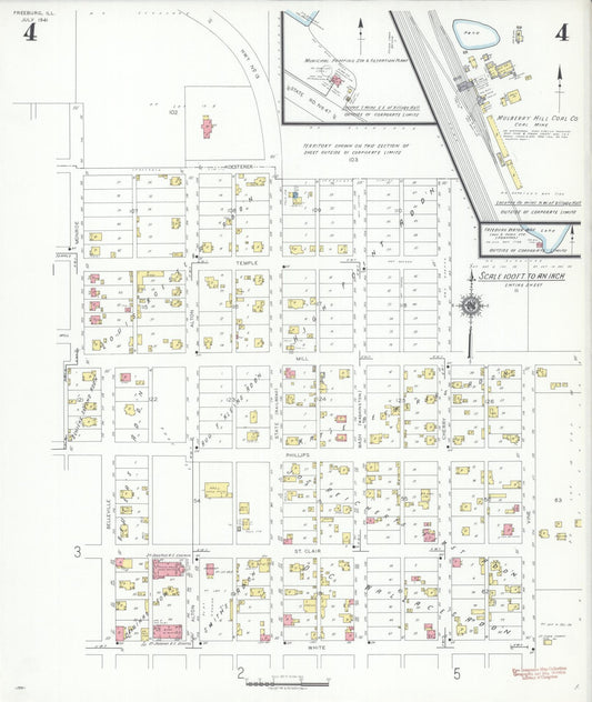 Sanborn Fire Insurance Map from Freeburg, Saint Clair County, Illinois (1941), Sheet #0004 - Historic Sanborn Fire Insurance Map Print, vintage old map wall art, antique decor, genealogy gift, Illinois Illinois map