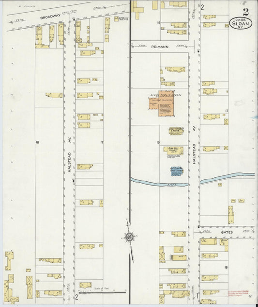 Sanborn Fire Insurance Map from Sloan, Erie County, New York (1915), Sheet #0002 - Historic Sanborn Fire Insurance Map Print, vintage old map wall art, antique decor, genealogy gift, New York New York map