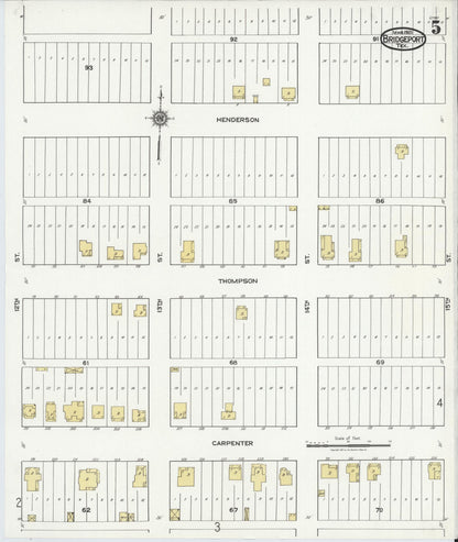 Sanborn Fire Insurance Map from Bridgeport, Wise County, Texas (1921), Sheet #0005 - Historic Sanborn Fire Insurance Map Print, vintage old map wall art, antique decor, genealogy gift, Texas Texas map