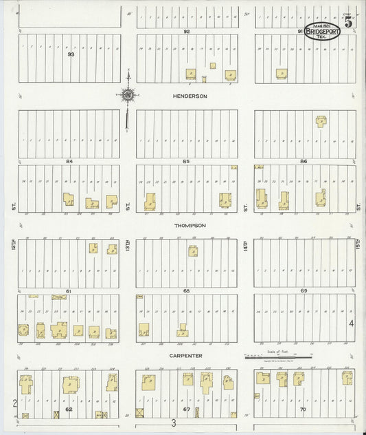 Sanborn Fire Insurance Map from Bridgeport, Wise County, Texas (1921), Sheet #0005 - Historic Sanborn Fire Insurance Map Print, vintage old map wall art, antique decor, genealogy gift, Texas Texas map