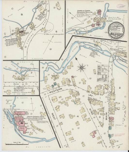 Sanborn Fire Insurance Map from Marlborough, Ulster County, New York (1886), Sheet #0001 - Historic Sanborn Fire Insurance Map Print, vintage old map wall art, antique decor, genealogy gift, New York New York map